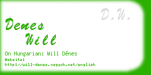 denes will business card